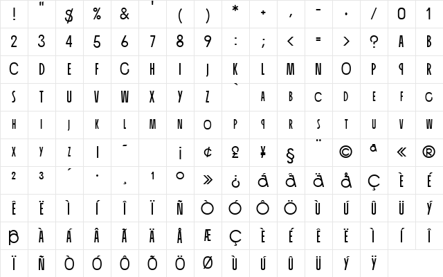 CannaSCapsSSK Regular Character Map CannaSCapsSSK Regular Character Map