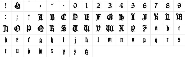 Cantebriggia Regular Character Map