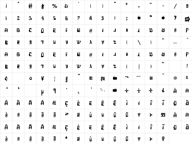 Capricorn38Explo Regular Character Map Capricorn38Explo Regular Character Map
