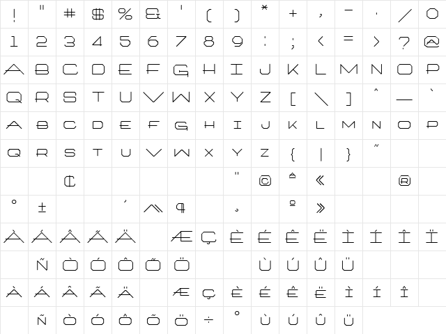 Artlookin Regular Character Map