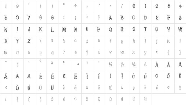 CARBONCILLO PALO Normal Character Map