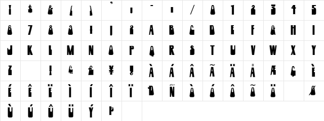 Limousine Regular Character Map