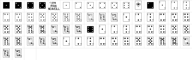 Playing Cards Regular Character Map