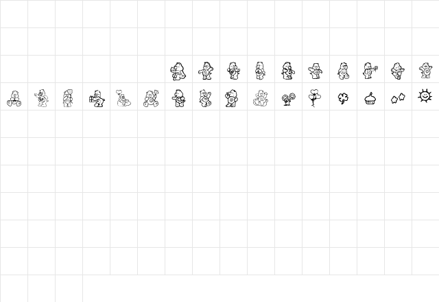 CareBearsbyIacy Regular Character Map