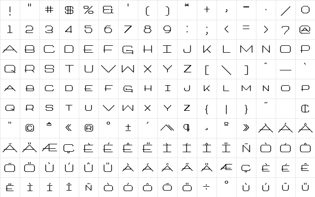 Artlookin Bold Character Map