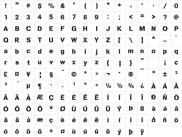 Cargo Becker Regular Character Map