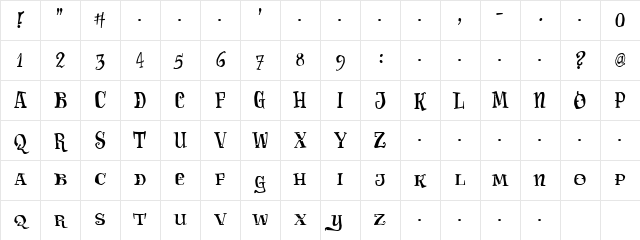 Carima Regular Character Map