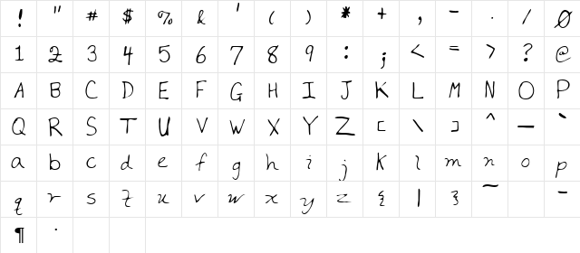 Carlos Regular Character Map
