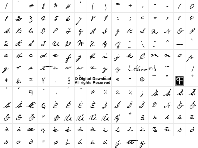 Lincoln Fourscore Regular Character Map