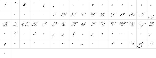 Carmel Script SSi Regular Character Map