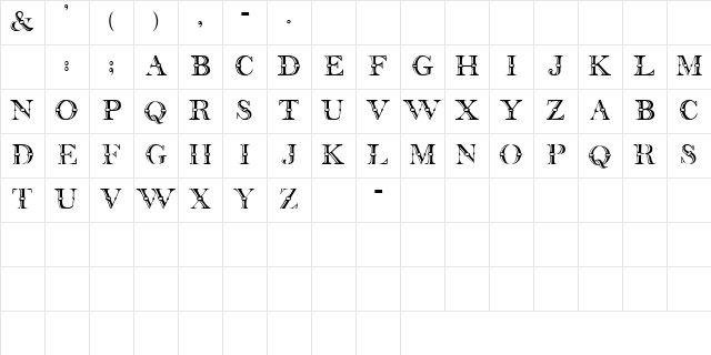 CarnivaleDisplayCapsSSK Regular Character Map