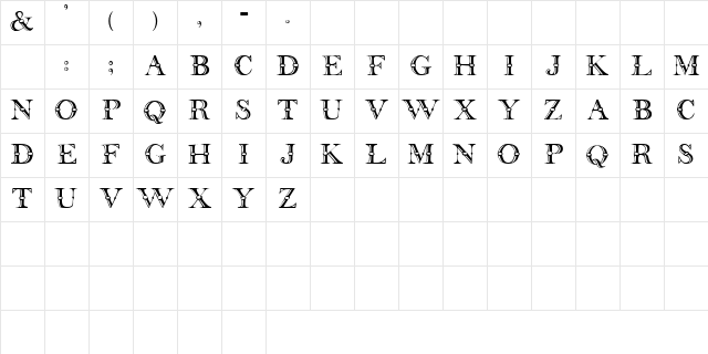 CarnivaleDisplayCapsSSK Regular Character Map