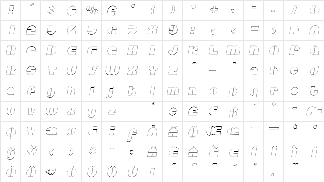 CarolineBeckerOutline Italic Character Map CarolineBeckerOutline Italic Character Map