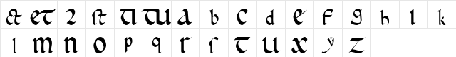 Carolingian Minuscule Regular Character Map