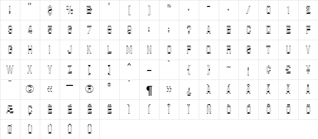 Carplate Regular Character Map Carplate Regular Character Map