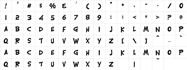 CarrickGroovy Regular Character Map