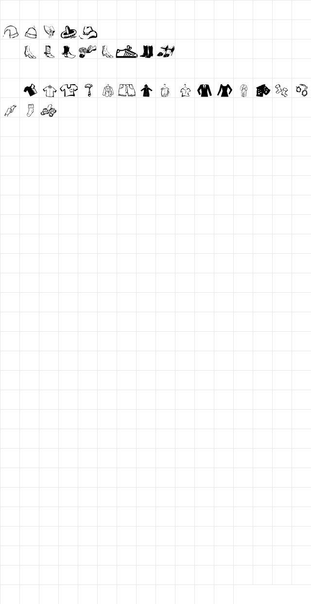 NewWGL4Font Regular Character Map NewWGL4Font Regular Character Map