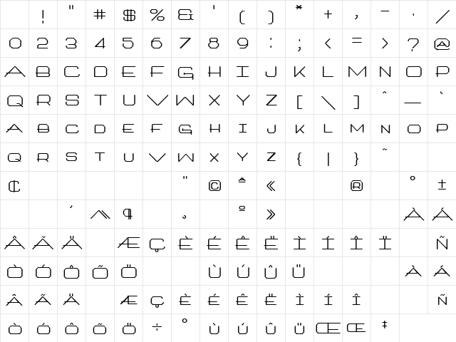 Artlookin Bold Character Map