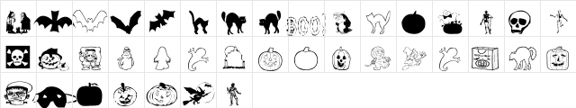 AEZ halloween dingbats Normal Character Map