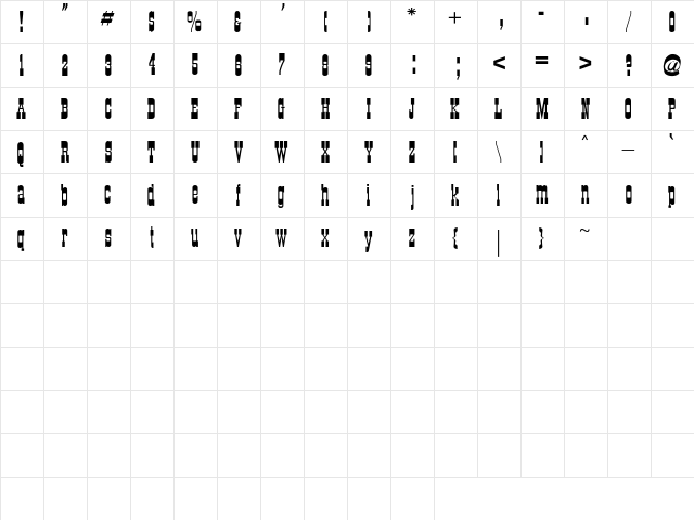 CartWright Regular Character Map