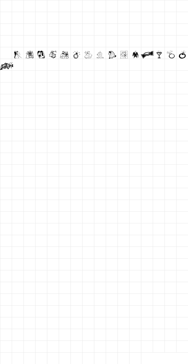 NewWGL4Font Regular Character Map