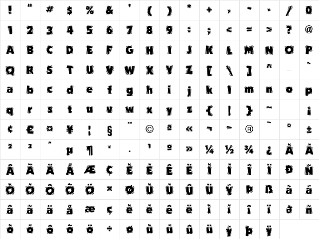 Carver Regular Character Map