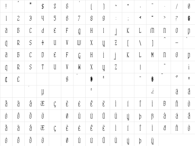 Catharsis Requiem Regular Character Map Catharsis Requiem Regular Character Map