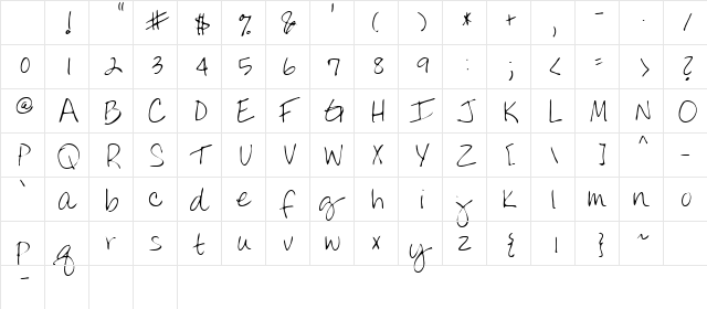 Lindy Regular Character Map