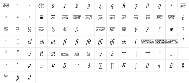 CaseStudyNoOne LT RgAlt Italic Character Map