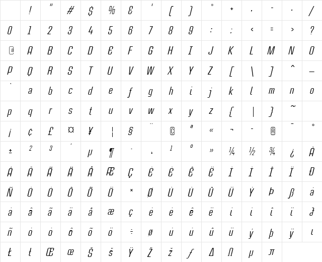 CaseStudyNoOne LT Rg Italic Character Map CaseStudyNoOne LT Rg Italic Character Map