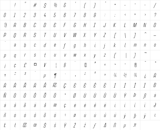CaseStudyNoOne LT Lt Italic Character Map CaseStudyNoOne LT Lt Italic Character Map