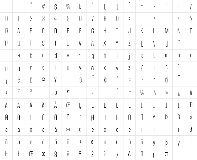 CaseStudyNoOne LT Lt Regular Character Map CaseStudyNoOne LT Lt Regular Character Map