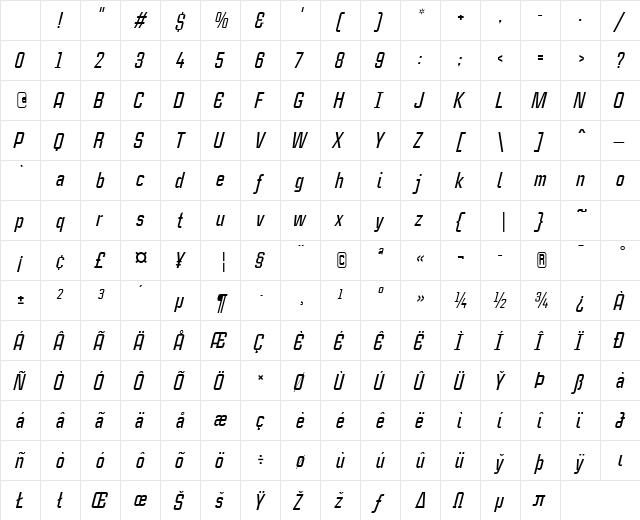 CaseStudyNoOne LT Md Italic Character Map CaseStudyNoOne LT Md Italic Character Map