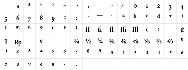 Caslon Pro Black SSi Bold Character Map Caslon Pro Black SSi Bold Character Map