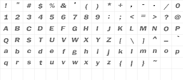 Linear Beam 0.5 Character Map