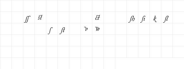 CaslonAlternateSSK Italic Character Map CaslonAlternateSSK Italic Character Map