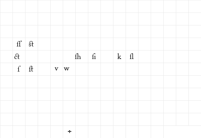 CaslonAlternateSSK Regular Character Map CaslonAlternateSSK Regular Character Map