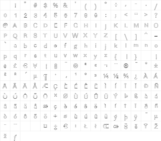 LinearOu Regular Character Map LinearOu Regular Character Map