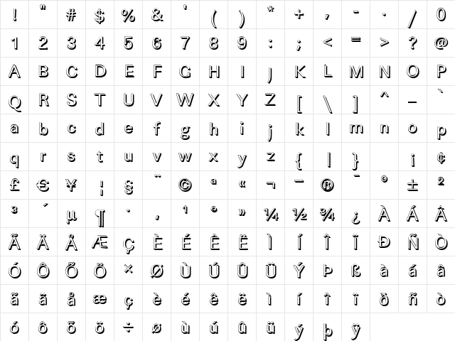 LinearSh Regular Character Map LinearSh Regular Character Map
