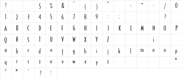 Cassandra Regular Character Map