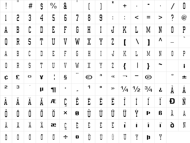 CastanetSCapsSSK Regular Character Map CastanetSCapsSSK Regular Character Map