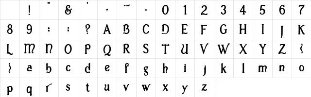 Casua_Bold Regular Character Map Casua_Bold Regular Character Map
