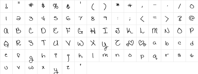 CatholicSchoolGirls BB Regular Character Map