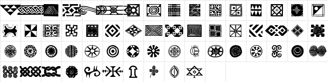 AfricanOrnamentsOne Regular Character Map