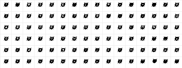 CatsMeow Italic Character Map