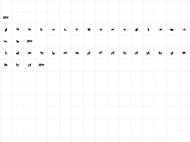Cats vs Dogs LT Regular Character Map Cats vs Dogs LT Regular Character Map