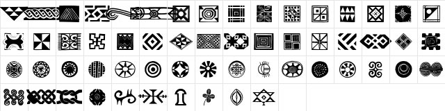 AfricanOrnamentsOne Regular Character Map