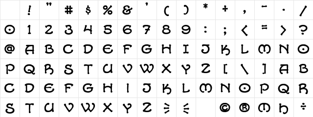 CC Alchemite Regular Character Map CC Alchemite Regular Character Map