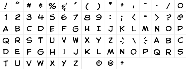 CC Astro City Regular Character Map