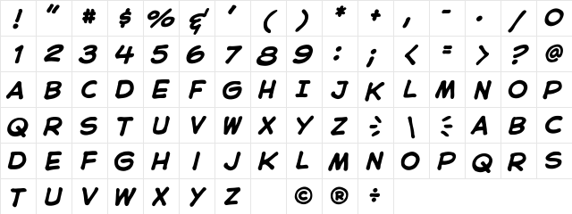 CCAstroCity Bold Italic Character Map CCAstroCity Bold Italic Character Map